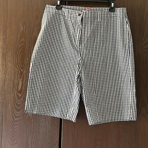 Anne Klein sport black/ white checked Bermuda shorts. Size 12
